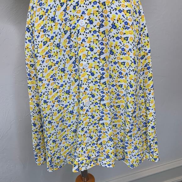 Faithfull The Brand Yellow Floral Mini Dress Medium - Picture 10 of 10